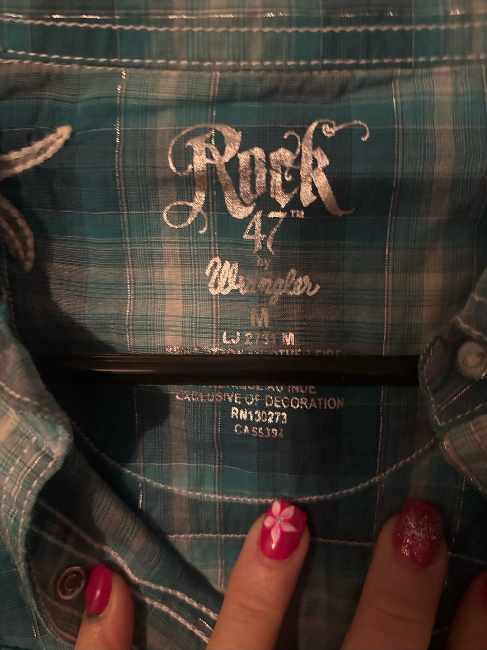 Wrangler Rock 47 Teal Plaid Women’s Shirt Jacket